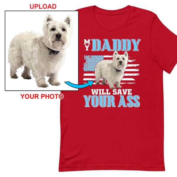 Custom Print Your T-Shirt - With Your Dogs Photo Printed On It! - 4 Terriers Only