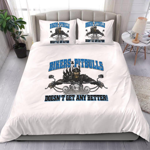 Pit Bull And Bikers Beautiful Bedding - 4 Terriers Only