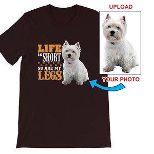Short-Sleeve Unisex T-Shirt - With Your Own Dogs Photo On It! - 4 Terriers Only