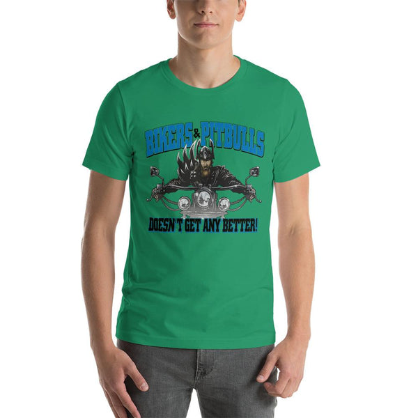 Bikers And Pitbull Unisex T-Shirt - 4 Terriers Only