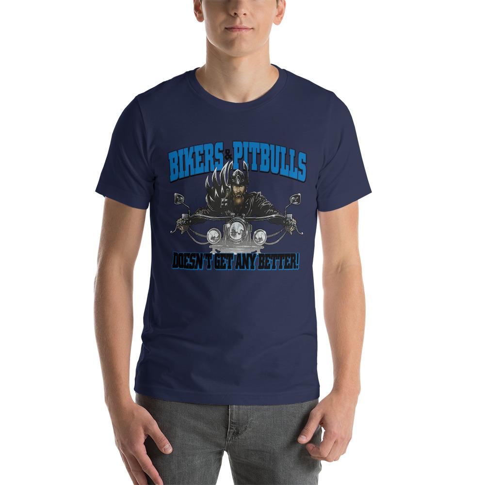 Bikers And Pitbull Unisex T-Shirt - 4 Terriers Only