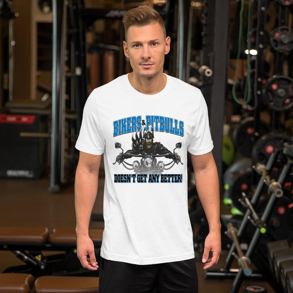 Bikers And Pitbull Unisex T-Shirt - 4 Terriers Only