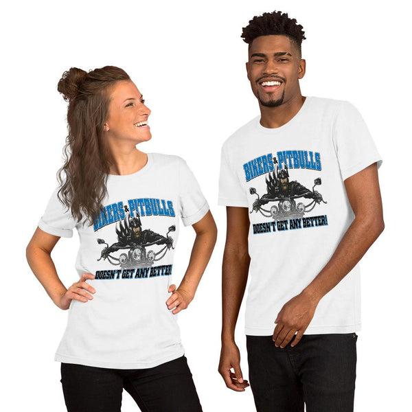 Bikers And Pitbull Unisex T-Shirt - 4 Terriers Only