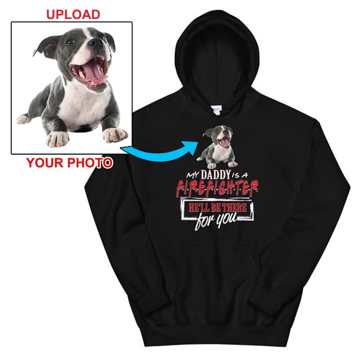 Custom Print Your Hoodie - With Your Dogs Photo Printed On It! - 4 Terriers Only