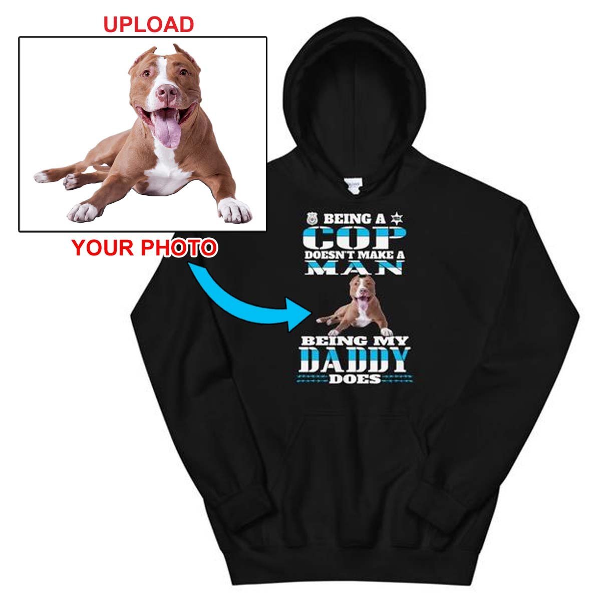 Custom Print Your Hoodie - With Your Dogs Photo Printed On It! - 4 Terriers Only
