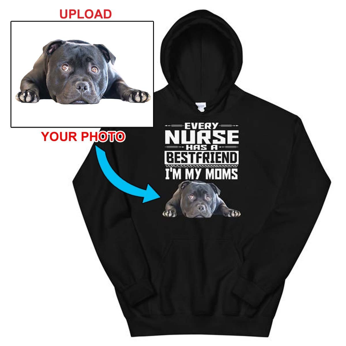 Custom Print Your Hoodie - With Your Dogs Photo Printed On It! - 4 Terriers Only