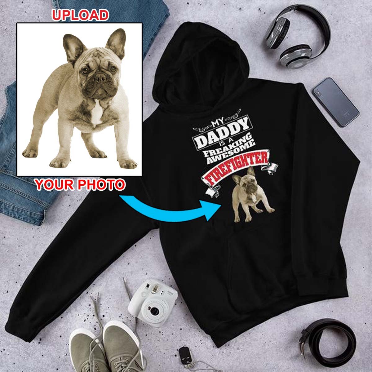 Custom Print Your Hoodie - With Your Dogs Photo Printed On It! - 4 Terriers Only