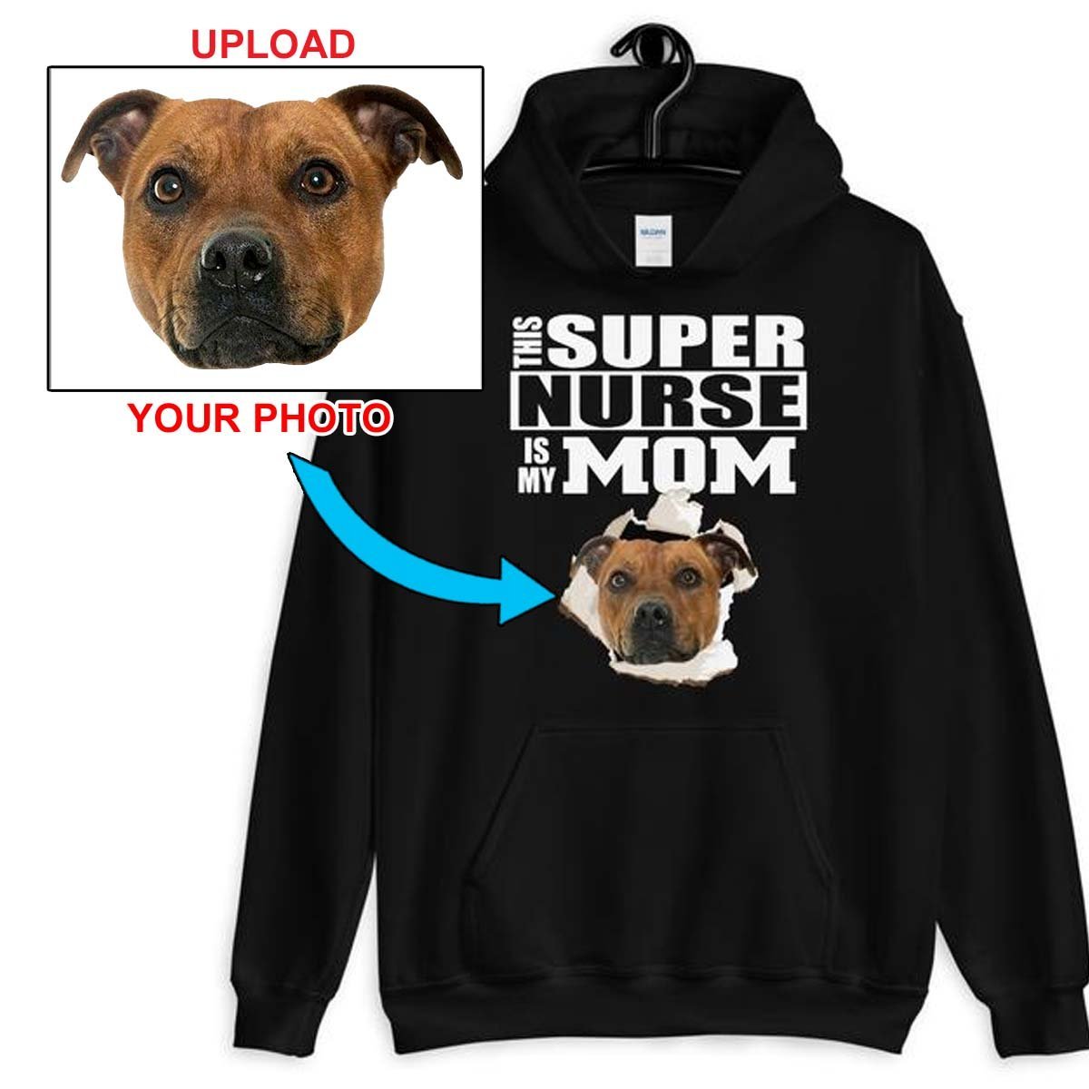 Custom Print Your Hoodie - With Your Dogs Photo Printed On It! - 4 Terriers Only