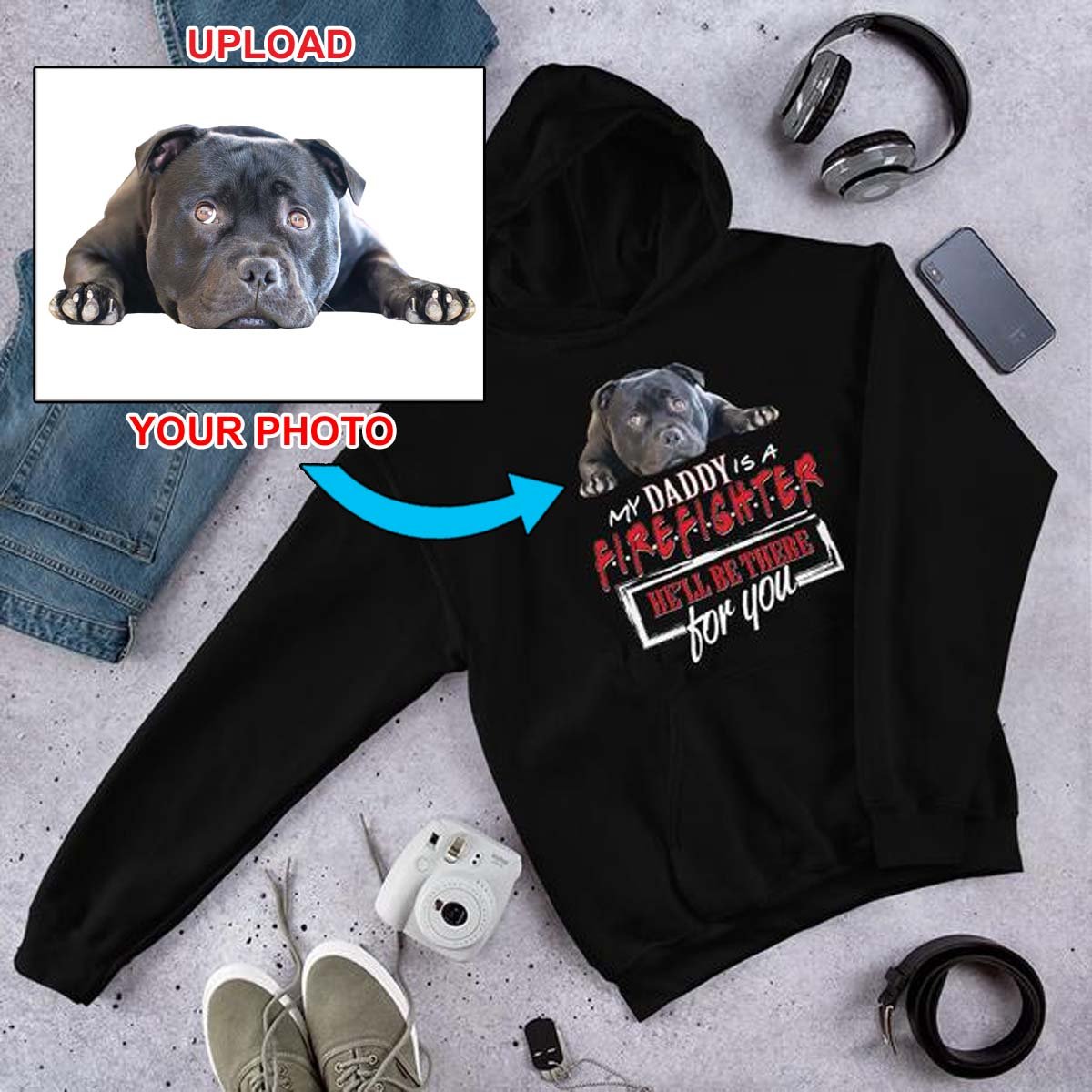 Custom Print Your Hoodie - With Your Dogs Photo Printed On It! - 4 Terriers Only
