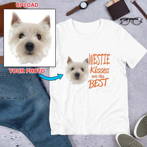 Custom Print Your T Shirt - With Your Dogs Photo Printed On It! - 4 Terriers Only