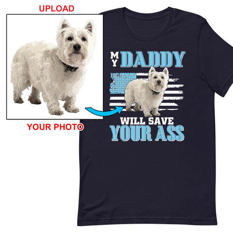 Custom Print Your T-Shirt - With Your Dogs Photo Printed On It! - 4 Terriers Only