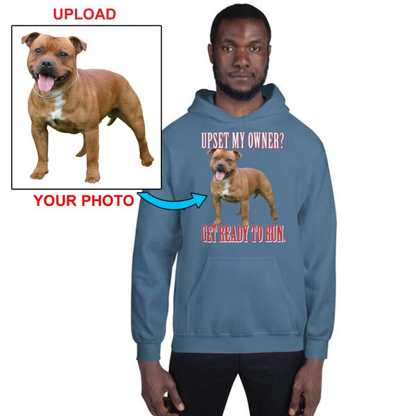NOW You Can Custom Print Your Hoodie - With Your Dogs Photo Printed On It! - 4 Terriers Only