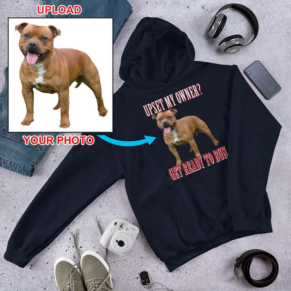 NOW You Can Custom Print Your Hoodie - With Your Dogs Photo Printed On It! - 4 Terriers Only
