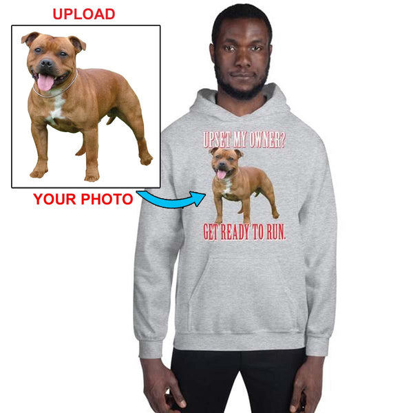 NOW You Can Custom Print Your Hoodie - With Your Dogs Photo Printed On It! - 4 Terriers Only