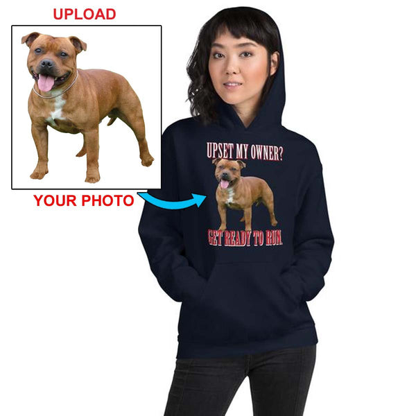 NOW You Can Custom Print Your Hoodie - With Your Dogs Photo Printed On It! - 4 Terriers Only