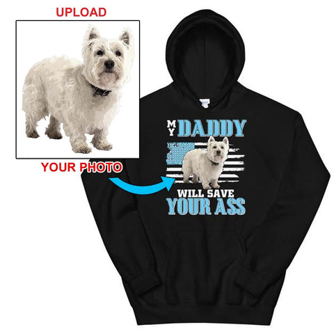 NOW You Can Custom Print Your Hoodie - With Your Dogs Photo Printed On It! - 4 Terriers Only