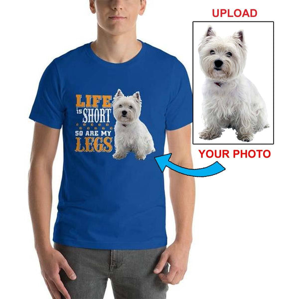 Short-Sleeve Unisex T-Shirt - With Your Own Dogs Photo On It! - 4 Terriers Only