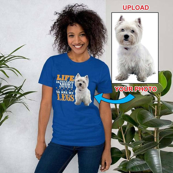 Short-Sleeve Unisex T-Shirt - With Your Own Dogs Photo On It! - 4 Terriers Only