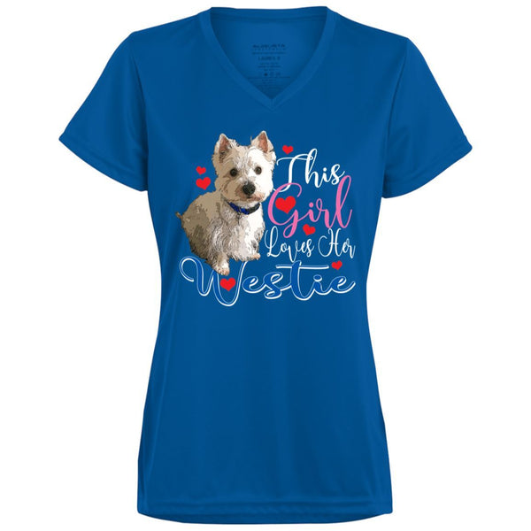 Westie Augusta Ladies' Wicking T-Shirt - 4 Terriers Only