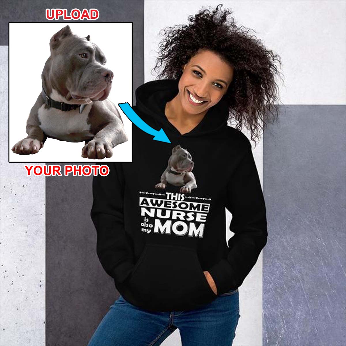Your Own Dogs Photo On Your Hoodie - 4 Terriers Only