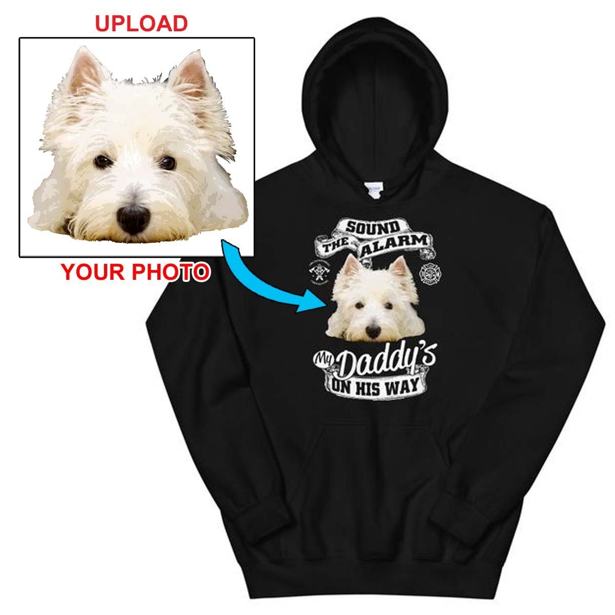 Your Own Dogs Photo Printed On This Fantastic Hoodie - 4 Terriers Only