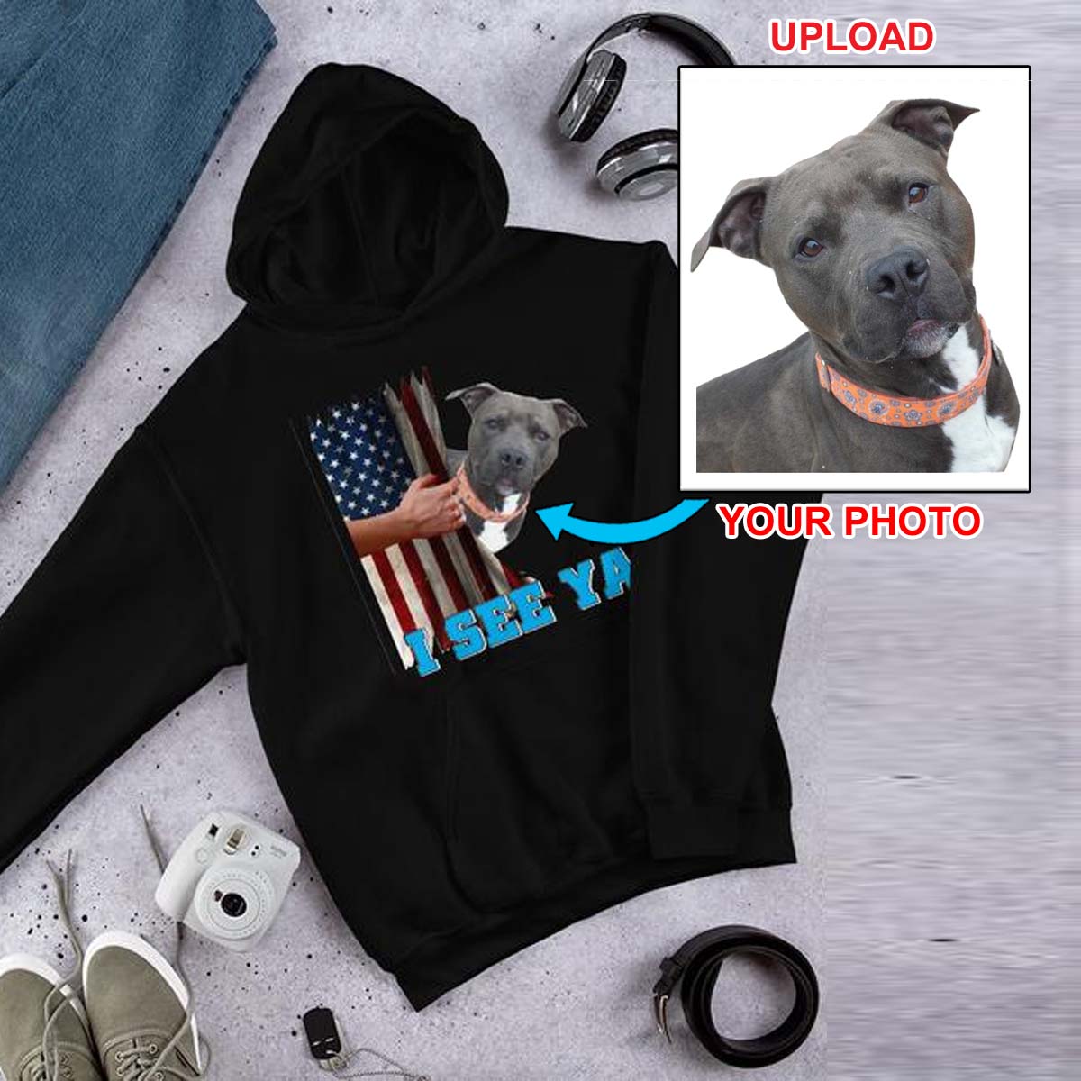 Your Own Hoodie - With Your Dogs Photo On It! - 4 Terriers Only